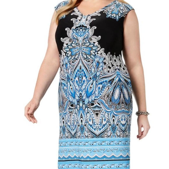 INC International Concepts Dresses & Skirts - INC Printed shift sleeveless casual dress size 0X